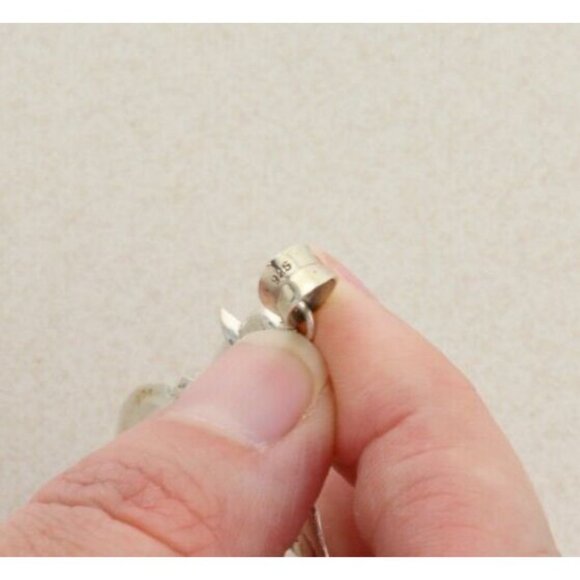 Sterling Silver Snowman Christmas Ornament or Pendant 1 3/4" x 1" - Picture 3 of 6